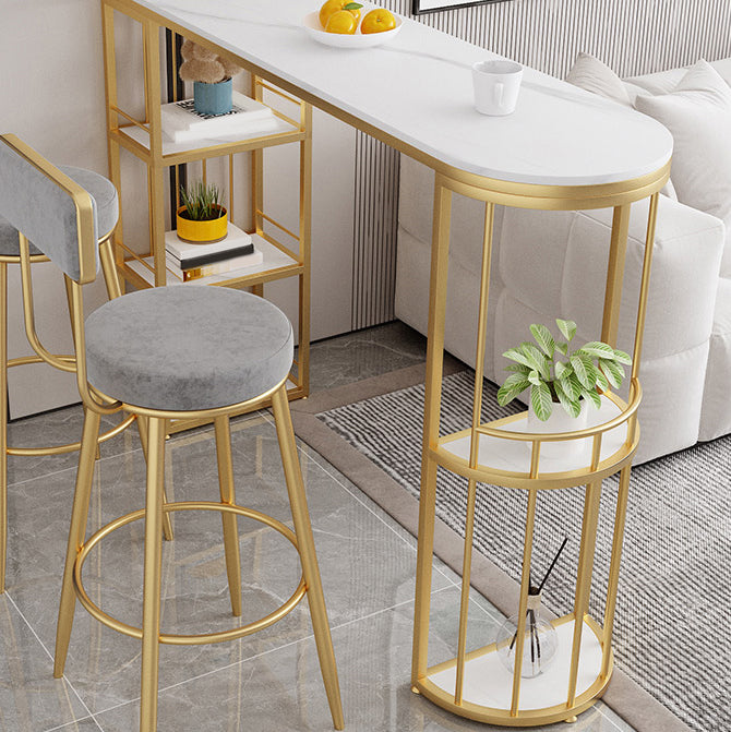 Modern Style Bar Table Stone Top Bar Table with Storage for Living Room Clearhalo 'Bar Furniture' 'Bar Tables' 'bar_tables' 'furn' 'furn_bar_tables' 'Furniture' 'Kitchen & Dining Furniture' 7096091