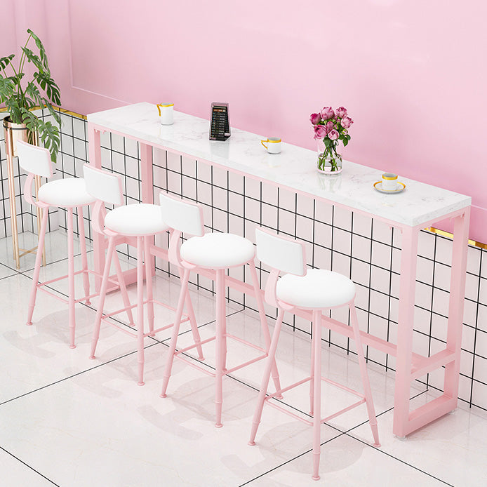 1/2/5 Pieces Table and Stool Set Faux Marble Pub Dining Set for Home Table & Chair(s) Pink 5 Piece Set Clearhalo 'Bar Furniture' 'furn' 'furn_home_bar_bar_sets' 'Furniture' 'Home Bars & Bar Sets' 'home_bar_bar_sets' 'Kitchen & Dining Furniture' 7096098