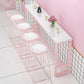 1/2/5 Pieces Table and Stool Set Faux Marble Pub Dining Set for Home Table & Chair(s) Pink-White 5 Piece Set Clearhalo 'Bar Furniture' 'furn' 'furn_home_bar_bar_sets' 'Furniture' 'Home Bars & Bar Sets' 'home_bar_bar_sets' 'Kitchen & Dining Furniture' 7096101
