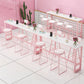 1/2/5 Pieces Table and Stool Set Faux Marble Pub Dining Set for Home Clearhalo 'Bar Furniture' 'furn' 'furn_home_bar_bar_sets' 'Furniture' 'Home Bars & Bar Sets' 'home_bar_bar_sets' 'Kitchen & Dining Furniture' 7096104