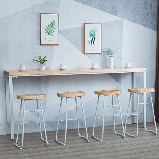 Set tavolo da bar moderno Set da bistrot rettangolare in legno massello di pino da 1/2/5 pezzi