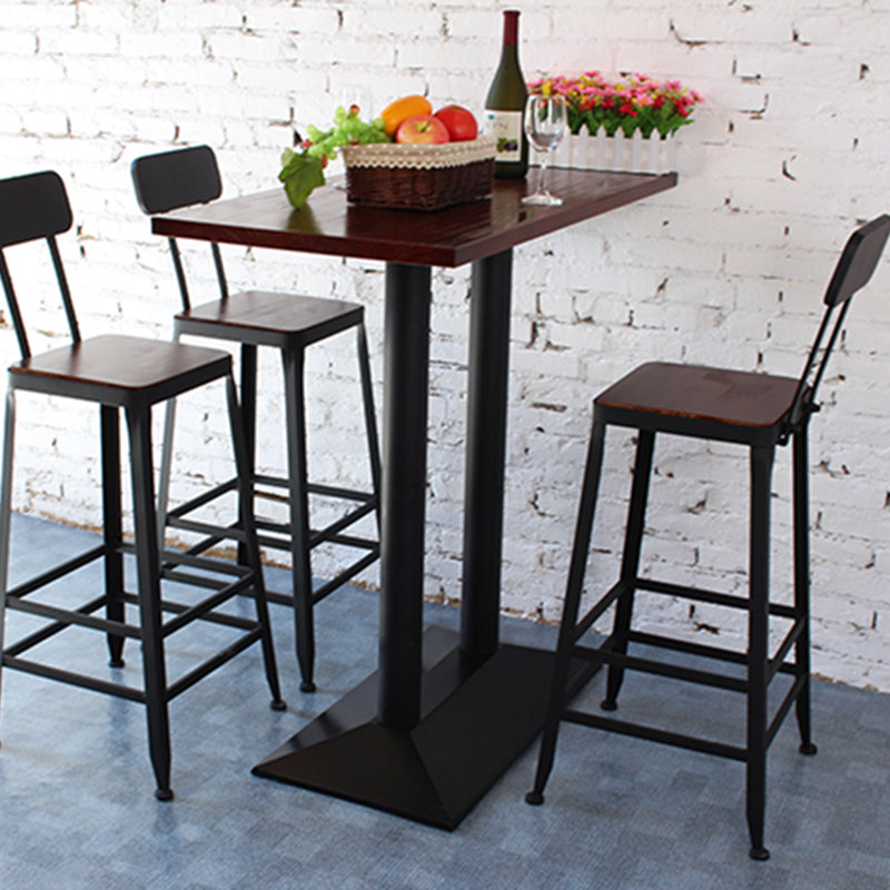 Juego de mesa y taburete de 1/4 piezas, juego de comedor de Pub de madera maciza para comedor