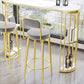 Modern Style Bar Table Set 1/2/3 Pieces Stone Rectangle Bistro Set for Indoor Clearhalo 'Bar Furniture' 'furn' 'furn_home_bar_bar_sets' 'Furniture' 'Home Bars & Bar Sets' 'home_bar_bar_sets' 'Kitchen & Dining Furniture' 7096382