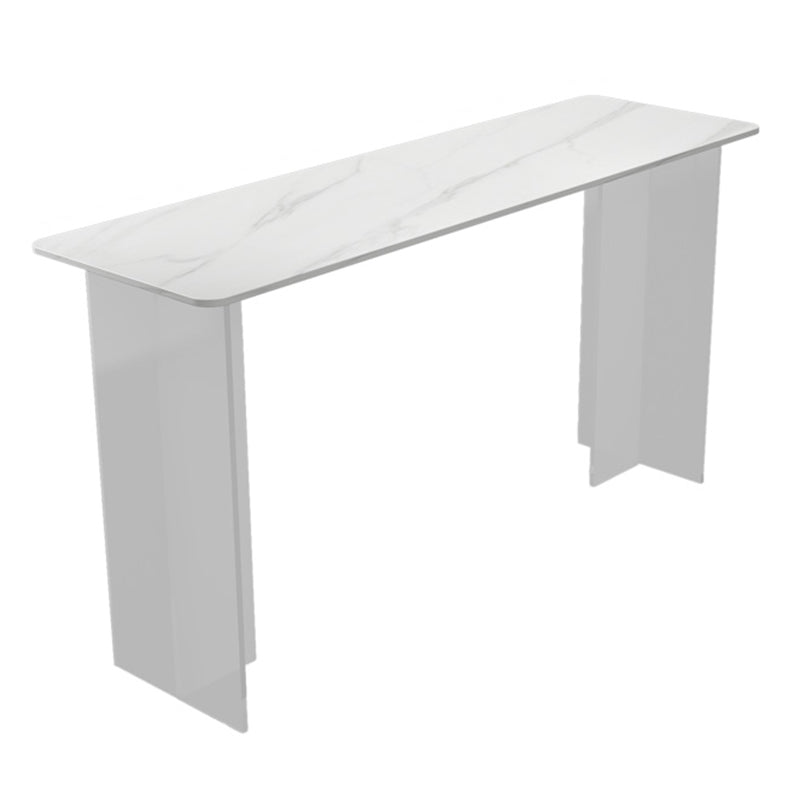 Modern Bar Table Set 1/2/3 Pieces Stone Rectangle Bistro Set for Indoor Table White Clearhalo 'Bar Furniture' 'furn' 'furn_home_bar_bar_sets' 'Furniture' 'Home Bars & Bar Sets' 'home_bar_bar_sets' 'Kitchen & Dining Furniture' 7096425
