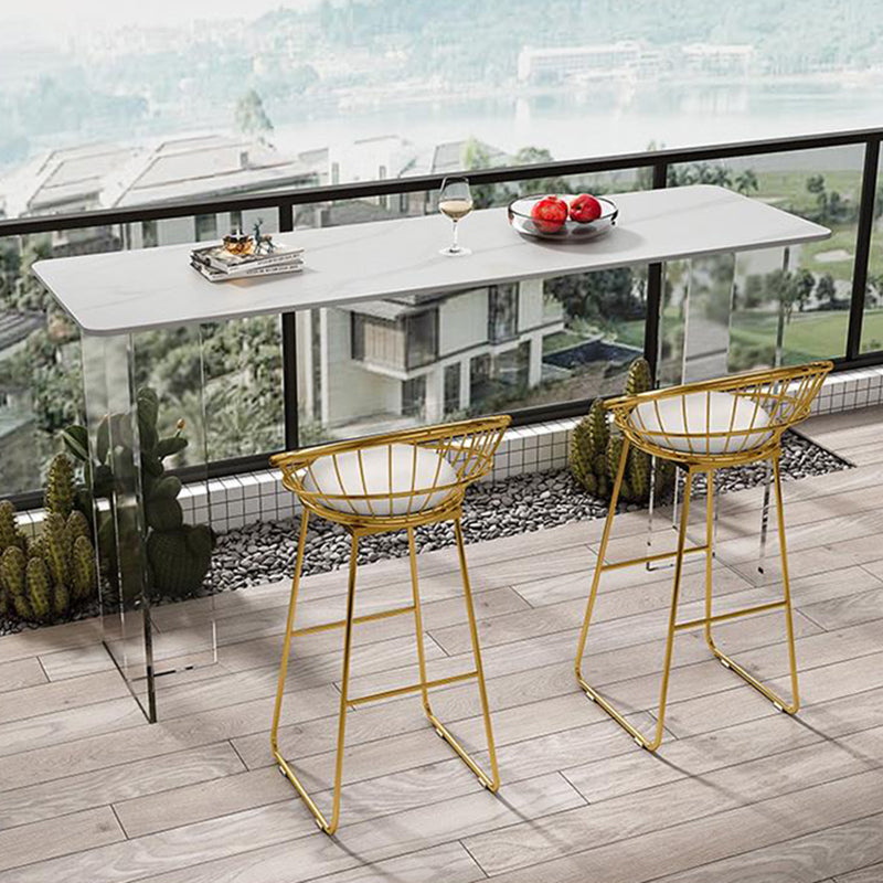 Modern Bar Table Set 1/2/3 Pieces Stone Rectangle Bistro Set for Indoor Clearhalo 'Bar Furniture' 'furn' 'furn_home_bar_bar_sets' 'Furniture' 'Home Bars & Bar Sets' 'home_bar_bar_sets' 'Kitchen & Dining Furniture' 7096427