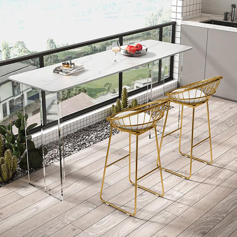 Modern Bar Table Set 1/2/3 Pieces Stone Rectangle Bistro Set for Indoor Clearhalo 'Bar Furniture' 'furn' 'furn_home_bar_bar_sets' 'Furniture' 'Home Bars & Bar Sets' 'home_bar_bar_sets' 'Kitchen & Dining Furniture' 7096429