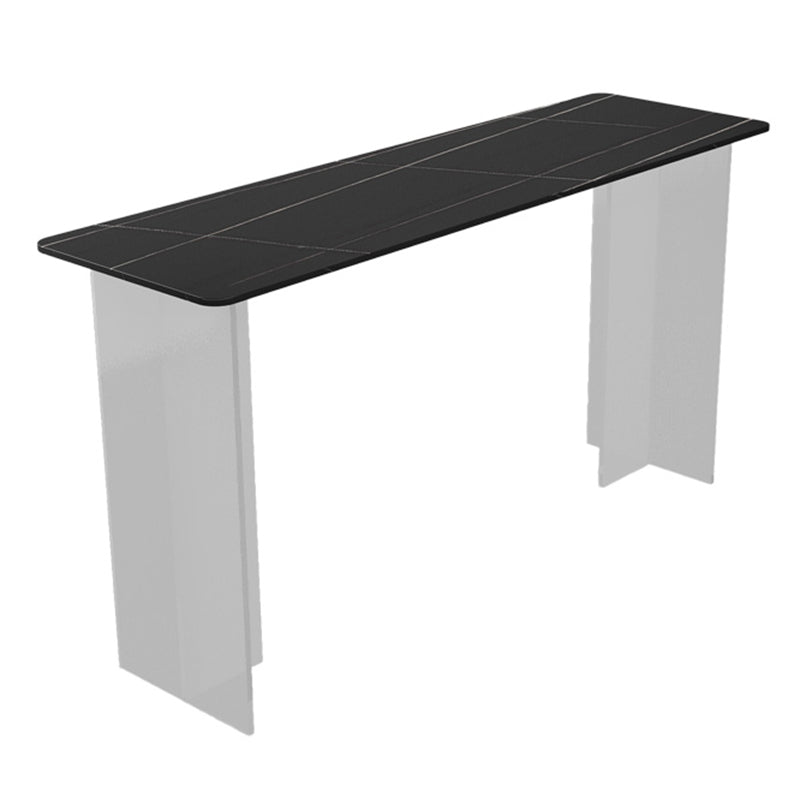 Modern Bar Table Set 1/2/3 Pieces Stone Rectangle Bistro Set for Indoor Table Black Clearhalo 'Bar Furniture' 'furn' 'furn_home_bar_bar_sets' 'Furniture' 'Home Bars & Bar Sets' 'home_bar_bar_sets' 'Kitchen & Dining Furniture' 7096432