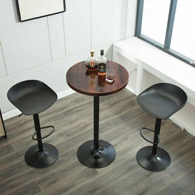 Round Counter Height Set Solid Wood 1/3 Pieces Pub Table Set Table & Chair(s) Black 3 Piece Set Clearhalo 'Bar Furniture' 'furn' 'furn_home_bar_bar_sets' 'Furniture' 'Home Bars & Bar Sets' 'home_bar_bar_sets' 'Kitchen & Dining Furniture' 7096447