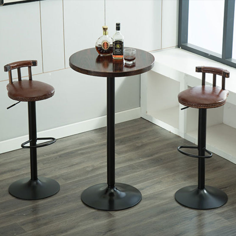 Round Counter Height Set Solid Wood 1/3 Pieces Pub Table Set Table & Chair(s) Brown 3 Piece Set Clearhalo 'Bar Furniture' 'furn' 'furn_home_bar_bar_sets' 'Furniture' 'Home Bars & Bar Sets' 'home_bar_bar_sets' 'Kitchen & Dining Furniture' 7096449