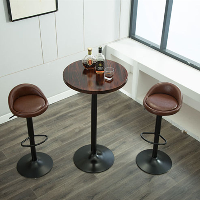 Round Counter Height Set Solid Wood 1/3 Pieces Pub Table Set Table & Chair(s) Dark Brown 3 Piece Set Clearhalo 'Bar Furniture' 'furn' 'furn_home_bar_bar_sets' 'Furniture' 'Home Bars & Bar Sets' 'home_bar_bar_sets' 'Kitchen & Dining Furniture' 7096451