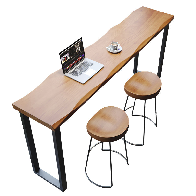 1/3/4/5 Pieces Counter Height Pub Set Solid Wood Pub Dining Set Table & Chair(s) 55.1"L x 15.7"W x 41.3"H Brown Clearhalo 'Bar Furniture' 'furn' 'furn_home_bar_bar_sets' 'Furniture' 'Home Bars & Bar Sets' 'home_bar_bar_sets' 'Kitchen & Dining Furniture' 7096475
