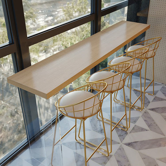 Contemporary Metal Dining Stools Low Back Bar Stools with Footrest