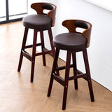 Solid Wood Bar Stools Industrial Style Armless Stool with Low Back