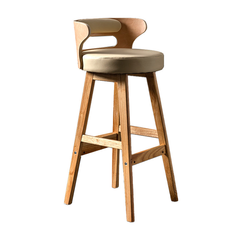 Vaste houten barkrukken industriële stijl armloze ontlasting met lage rug