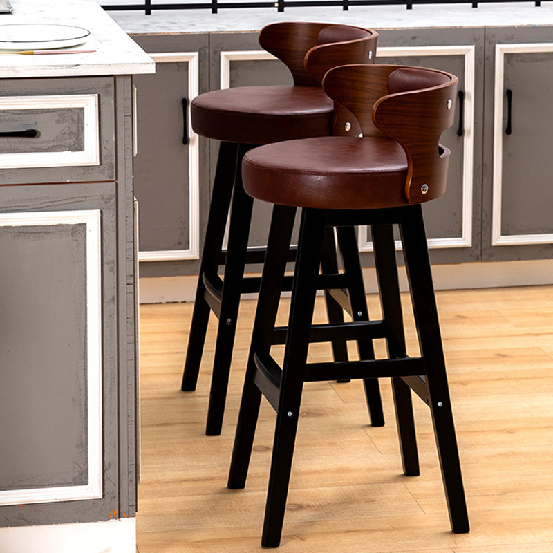 Vaste houten barkrukken industriële stijl armloze ontlasting met lage rug