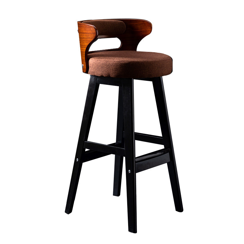 Vaste houten barkrukken industriële stijl armloze ontlasting met lage rug