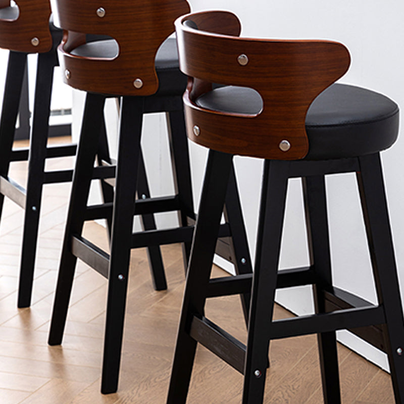 Vaste houten barkrukken industriële stijl armloze ontlasting met lage rug