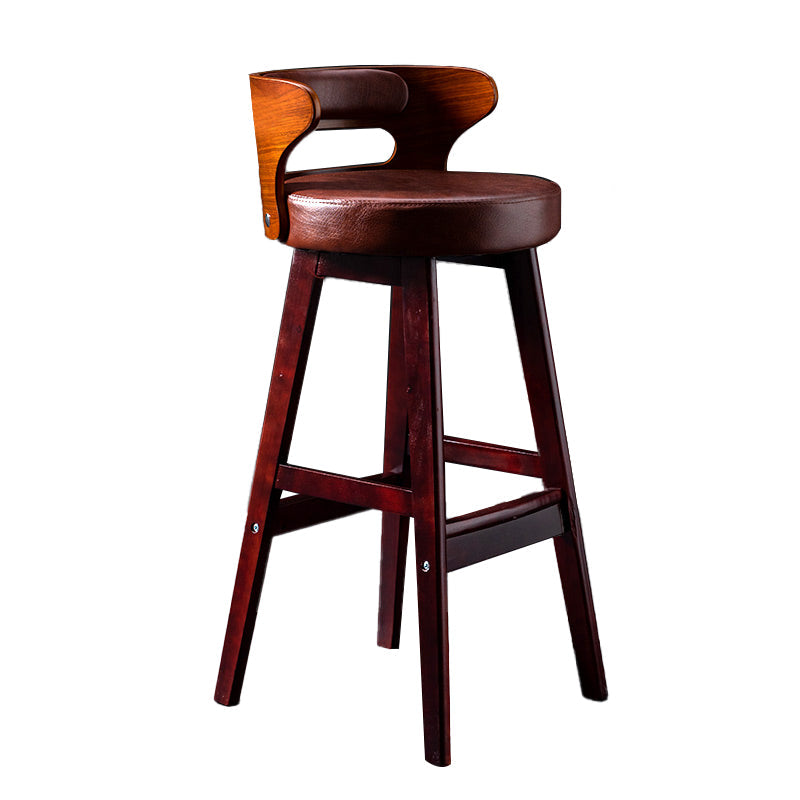 Vaste houten barkrukken industriële stijl armloze ontlasting met lage rug