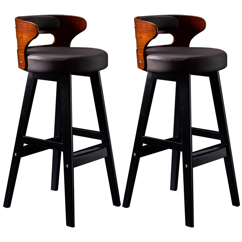 Vaste houten barkrukken industriële stijl armloze ontlasting met lage rug