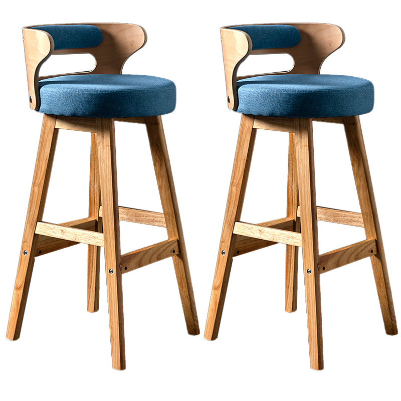 Vaste houten barkrukken industriële stijl armloze ontlasting met lage rug