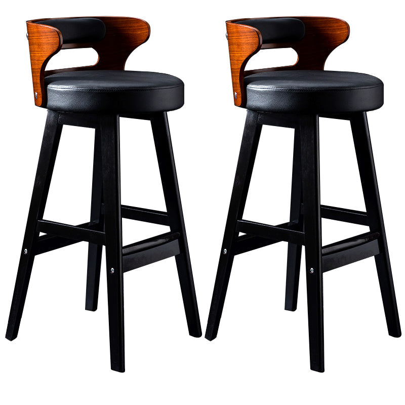 Vaste houten barkrukken industriële stijl armloze ontlasting met lage rug