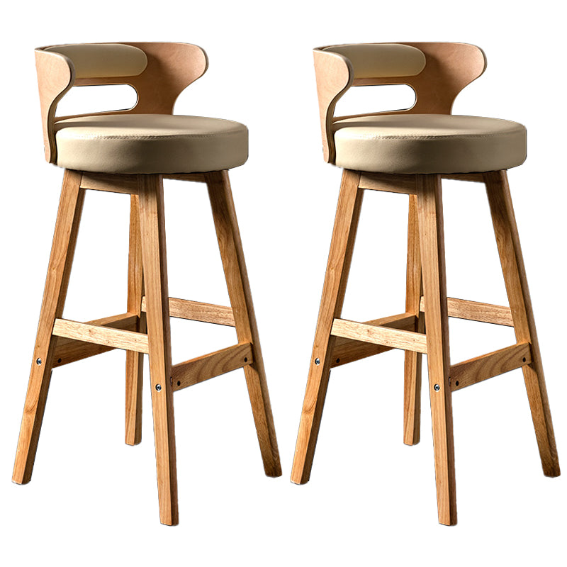 Vaste houten barkrukken industriële stijl armloze ontlasting met lage rug