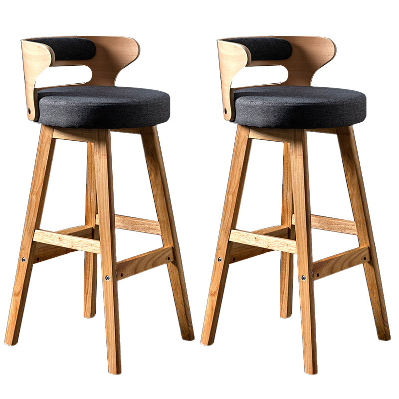 Vaste houten barkrukken industriële stijl armloze ontlasting met lage rug