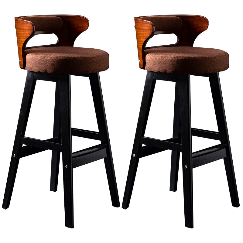 Vaste houten barkrukken industriële stijl armloze ontlasting met lage rug