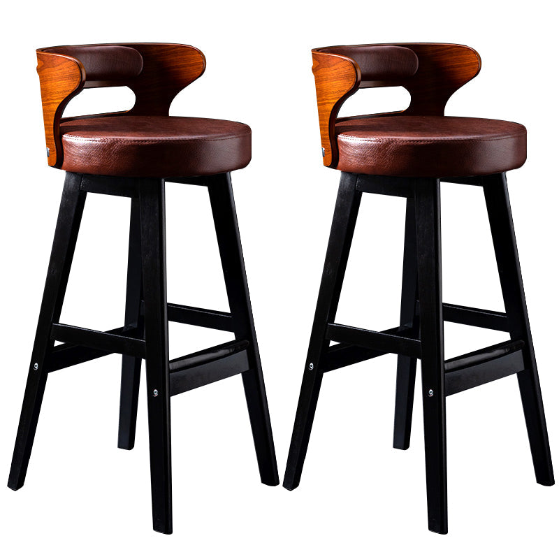 Vaste houten barkrukken industriële stijl armloze ontlasting met lage rug