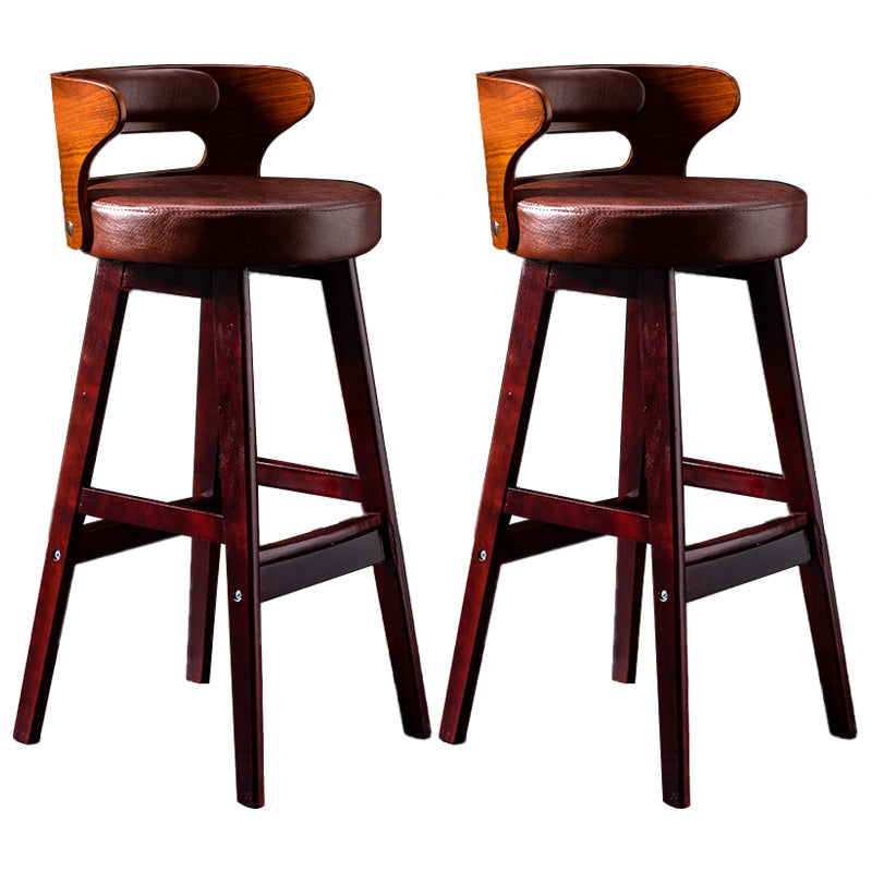 Vaste houten barkrukken industriële stijl armloze ontlasting met lage rug