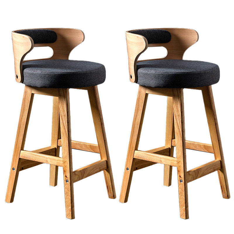 Vaste houten barkrukken industriële stijl armloze ontlasting met lage rug