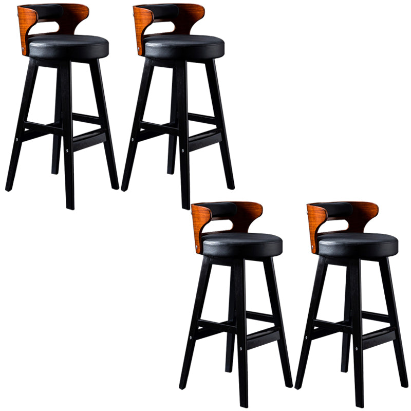 Vaste houten barkrukken industriële stijl armloze ontlasting met lage rug