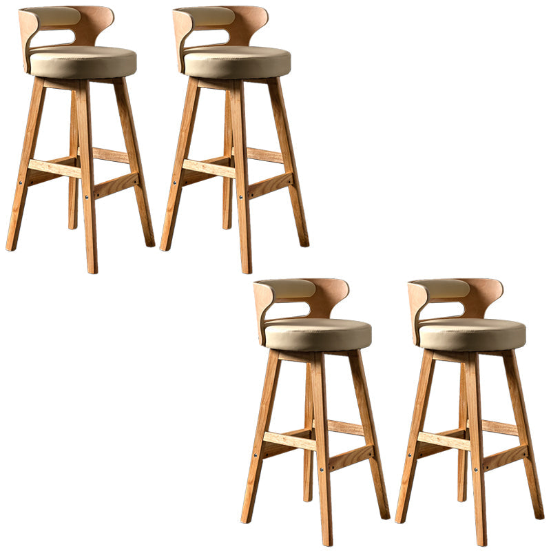 Vaste houten barkrukken industriële stijl armloze ontlasting met lage rug