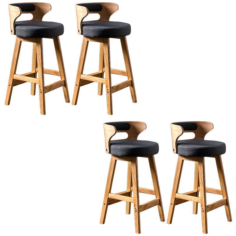 Vaste houten barkrukken industriële stijl armloze ontlasting met lage rug