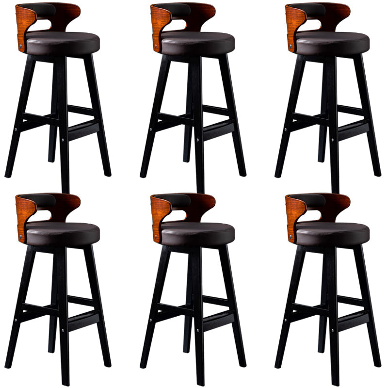 Vaste houten barkrukken industriële stijl armloze ontlasting met lage rug