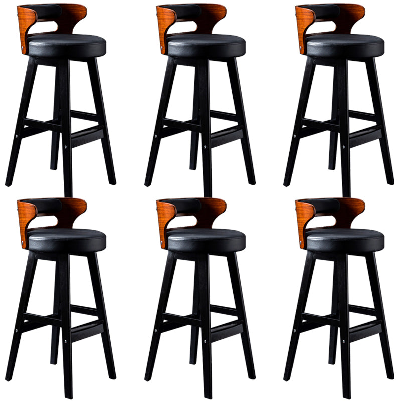 Vaste houten barkrukken industriële stijl armloze ontlasting met lage rug