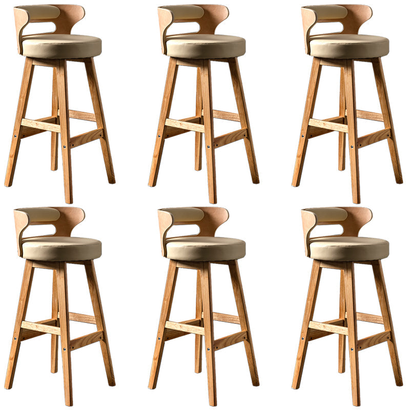 Vaste houten barkrukken industriële stijl armloze ontlasting met lage rug