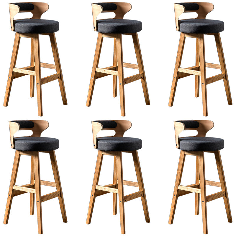 Vaste houten barkrukken industriële stijl armloze ontlasting met lage rug