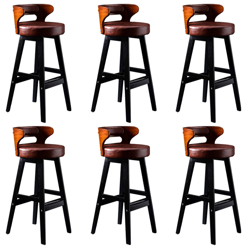 Vaste houten barkrukken industriële stijl armloze ontlasting met lage rug