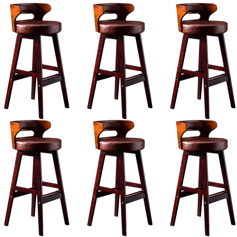 Vaste houten barkrukken industriële stijl armloze ontlasting met lage rug