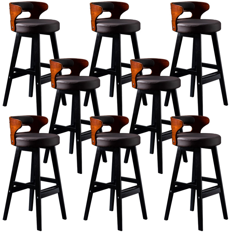 Vaste houten barkrukken industriële stijl armloze ontlasting met lage rug