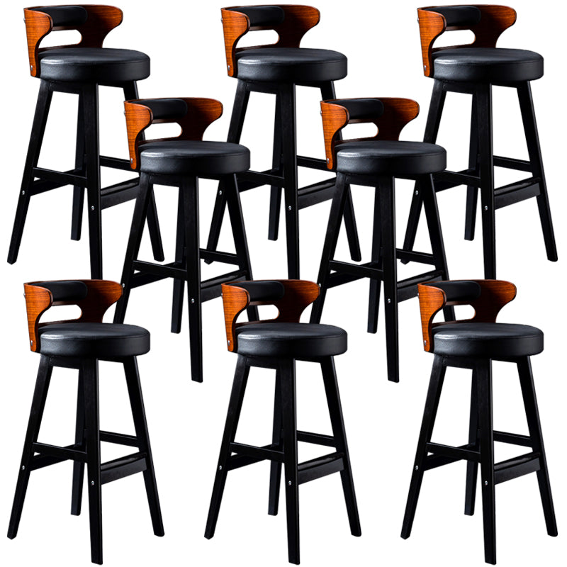 Vaste houten barkrukken industriële stijl armloze ontlasting met lage rug