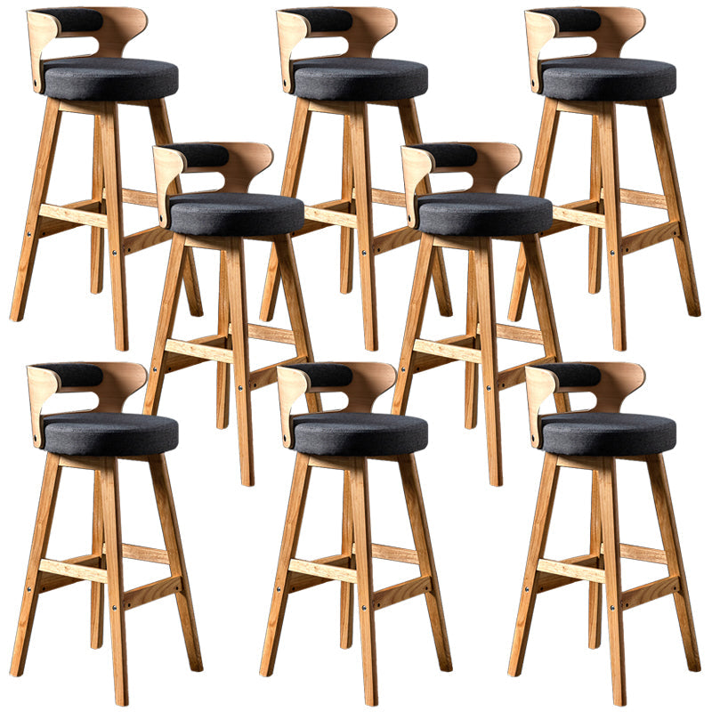 Vaste houten barkrukken industriële stijl armloze ontlasting met lage rug