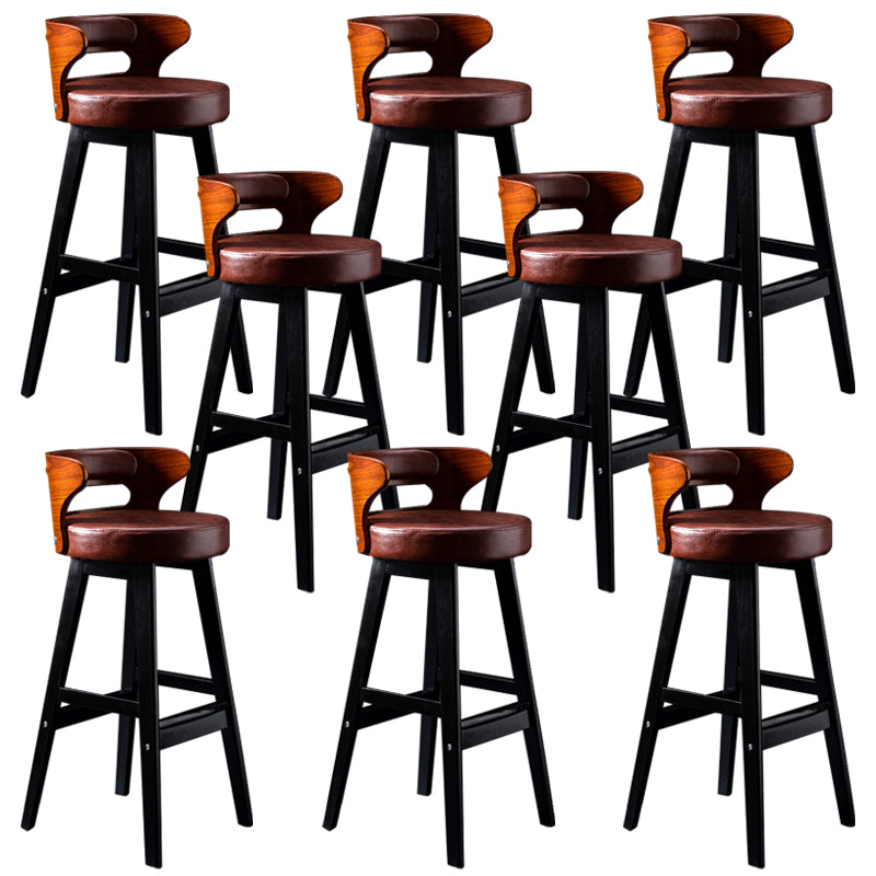 Vaste houten barkrukken industriële stijl armloze ontlasting met lage rug