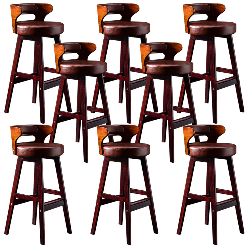 Vaste houten barkrukken industriële stijl armloze ontlasting met lage rug