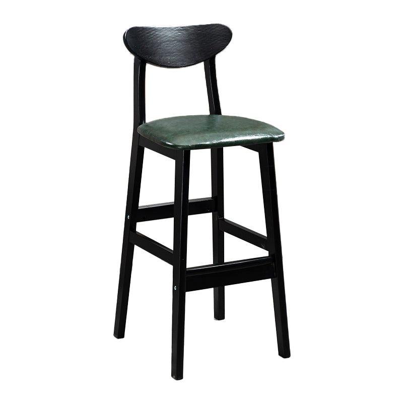 Sgabelli da bar imbottiti da bar in legno solido industriale con gambe nere