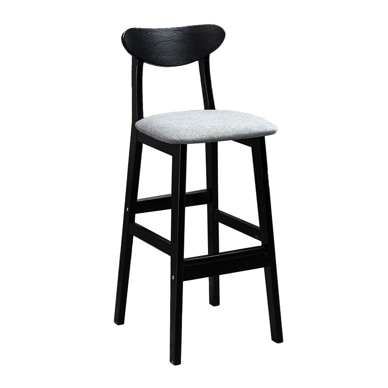 Sgabelli da bar imbottiti da bar in legno solido industriale con gambe nere