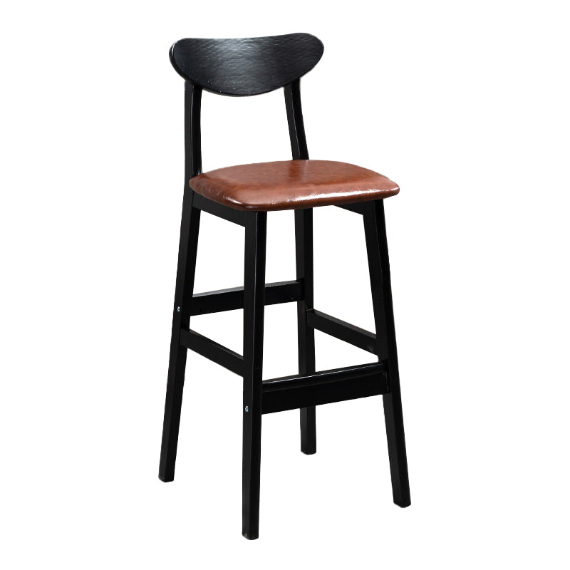 Sgabelli da bar imbottiti da bar in legno solido industriale con gambe nere
