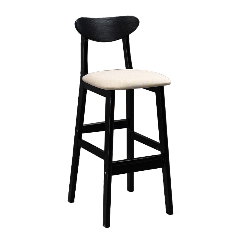 Sgabelli da bar imbottiti da bar in legno solido industriale con gambe nere