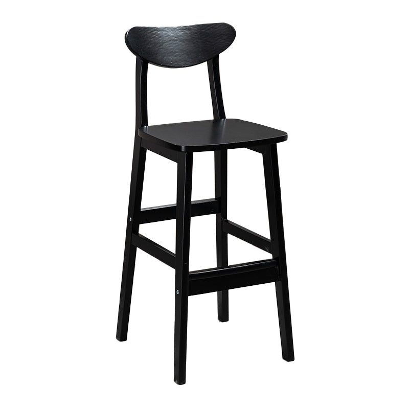 Sgabelli da bar imbottiti da bar in legno solido industriale con gambe nere